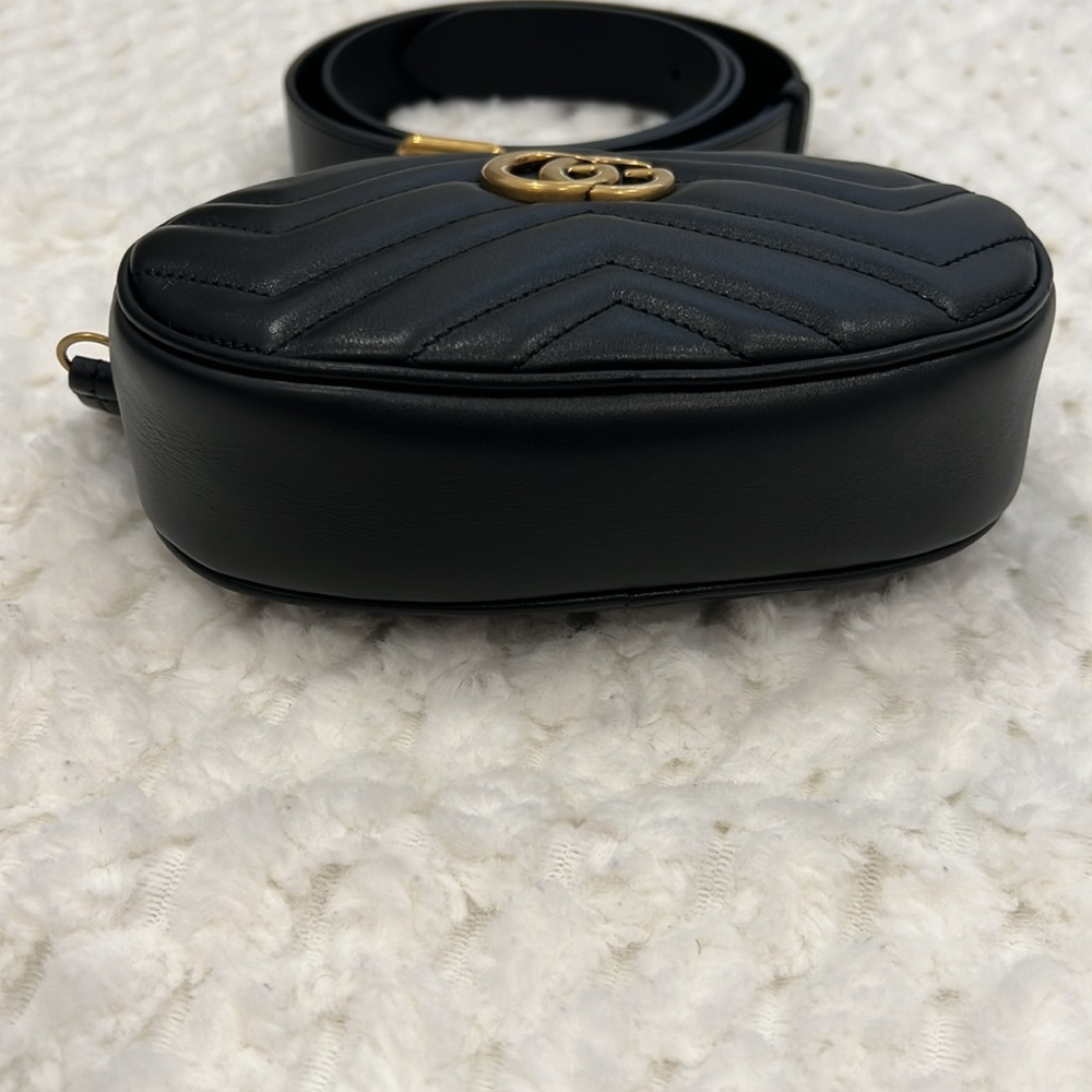 Gucci Calfskin Matelasse GG Marmont Leather Belt Bag 85/34-Authentic-NWT - Picture 4 of 16